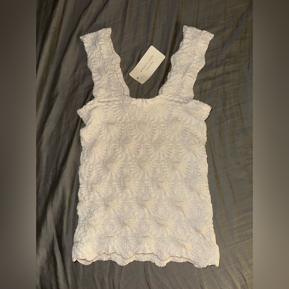Altar'd State White Textured Tank Top - Picture 1 of 3